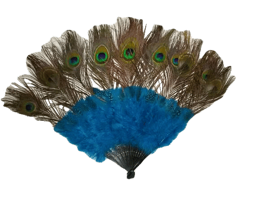 Peacock Feather Hand Fan (SKU 000142)