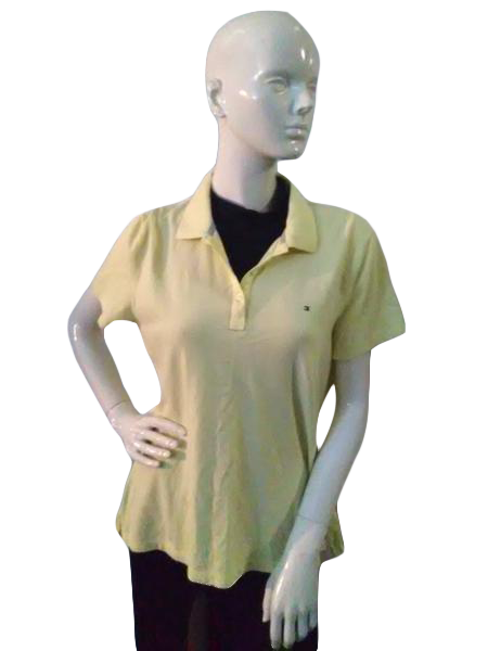 Youth Tommy Hilfiger Brasil #85 Green & Yellow Polo Shirt / Size
