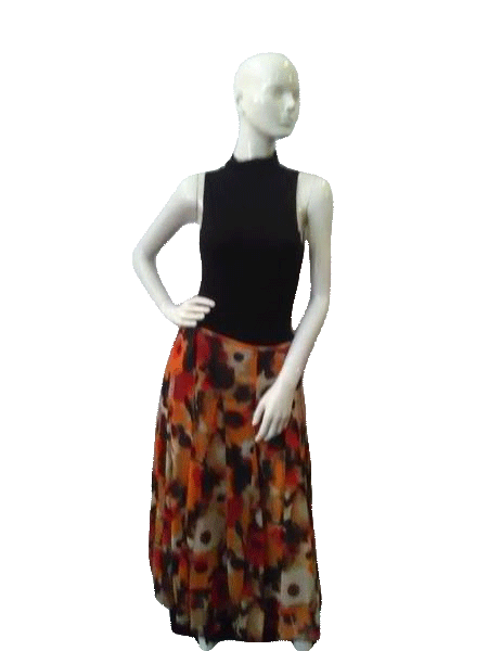 Jones New York 70's Skirt Black Red Tan Brown Size 20W NWT SKU000041