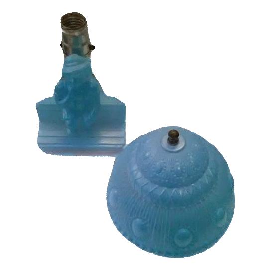 Vintage Retro Light Blue Glass Lamp  (SKU 000177 )