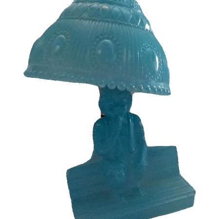 Vintage Retro Light Blue Glass Lamp  (SKU 000177 )