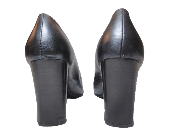 Load image into Gallery viewer, Shoes Charcoal Black/Midnight Gray Double Strap across ankle 4&amp;quot; Heel Size 10 SKU 000146
