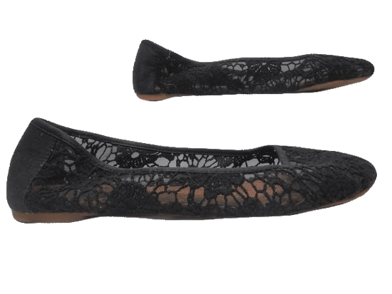 Load image into Gallery viewer, Shoes Lucky Black Lace Flats Size 10 SKU 000131
