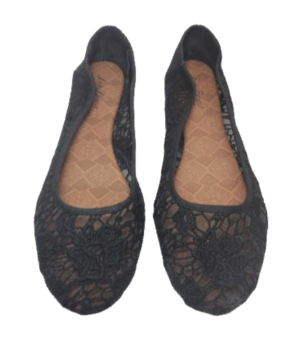 Load image into Gallery viewer, Shoes Lucky Black Lace Flats Size 10 SKU 000131
