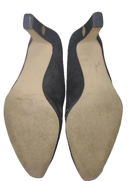 Shoes Black Suede Pumps Size 10-1/2  SKU 000131