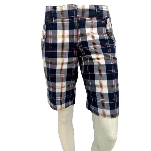 J. Crew 80's Blue Red White Yellow Plaid Shorts Size 0 SKU 000180