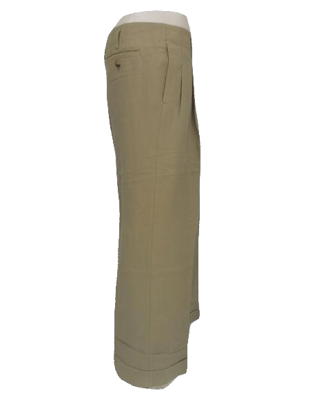 Michael Kors 90's Tan Linen Dress Pants with Cuffs Size 10 SKU 000134