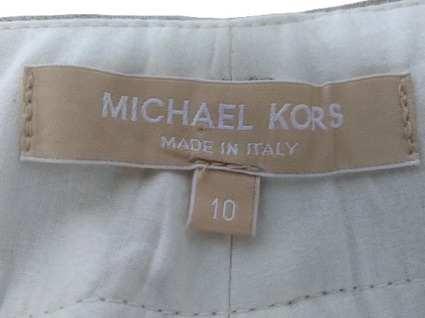 Michael Kors 90's Tan Linen Dress Pants with Cuffs Size 10 SKU 000134