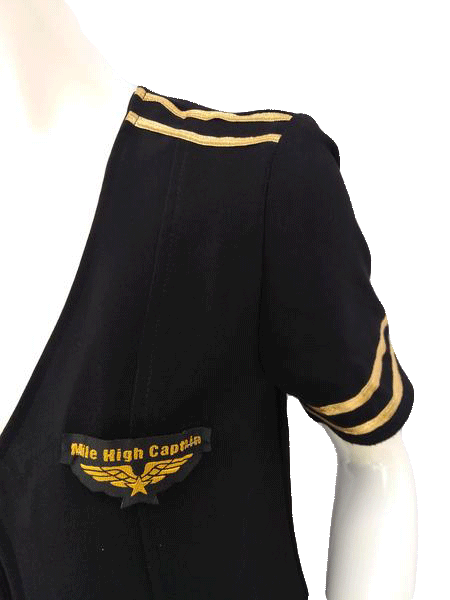 Load image into Gallery viewer, Ladies Mile High Captain Black and Gold Dress Size L SKU 000156
