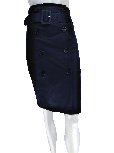 Club Monaco 80's Black Knee Length Skirt Size 2 SKU 000133