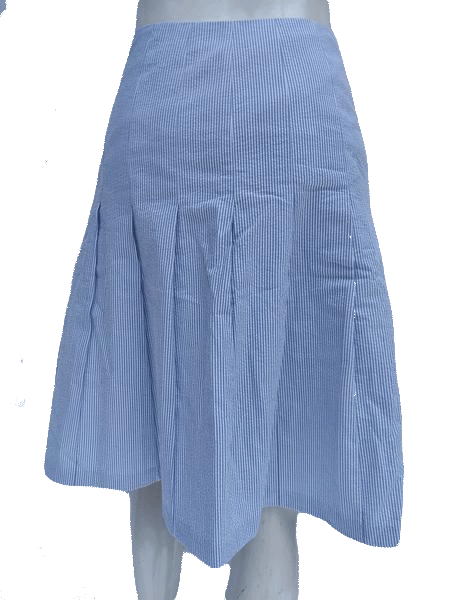 Brooks Brothers Blue and White Seersucker Pleated Ladies Skirt Size 2 SKU 000133