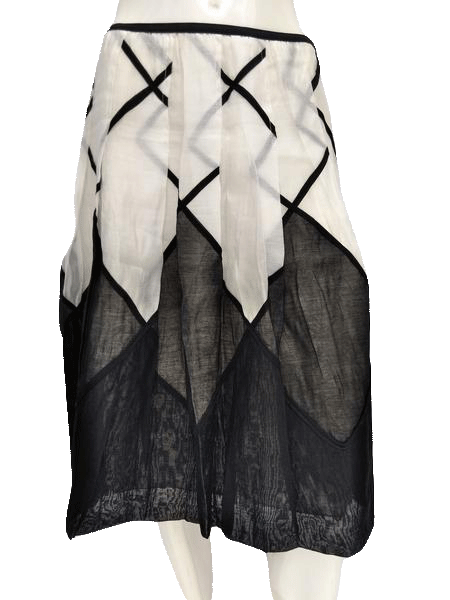 Nic & Zoe 80's Black & White Just Below the Knee Length Skirt Size 6 SKU 00133