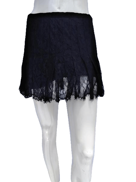 Load image into Gallery viewer, BCBG MAXAZRIA 80&amp;#39;s Black Lace Mini Skirt Size 4 SKU 000133
