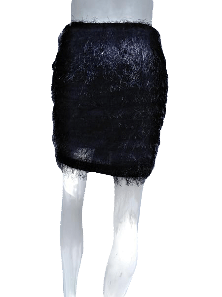Adam 90 s Black Eyelash Fringe Mini Skirt Size 2 SKU 000133