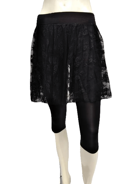 Guess by Marciano 70's Black Nylon Lace Skirt with Spandex Capris Size XS SKU 000133