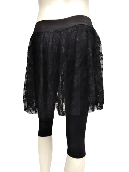 Guess by Marciano 70's Black Nylon Lace Skirt with Spandex Capris Size XS SKU 000133