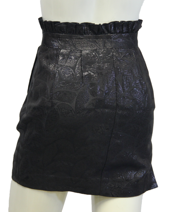 Arden B Black Leaf Pattern Ruffled Skirt Sz 0 (SKU 000026) - Designers On A Dime - 4