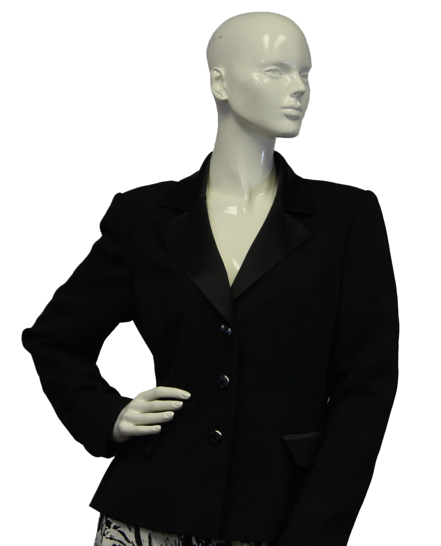 Liz Claiborne Black Tuxedo Style Blazer Sz 12 (SKU 000001) - Designers On A Dime - 1