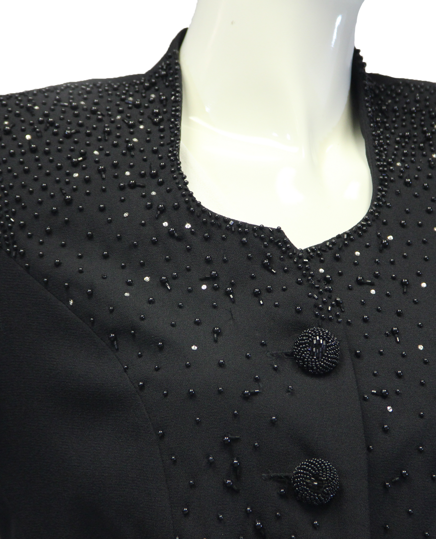Black Pearls Embellished Blazer Size 8 (SKU 000046) - Designers On A Dime - 3