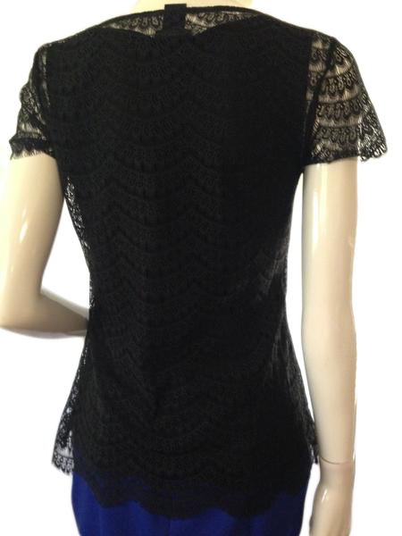 Load image into Gallery viewer, Ann Taylor Top Black Lace Size Small SKU 000209
