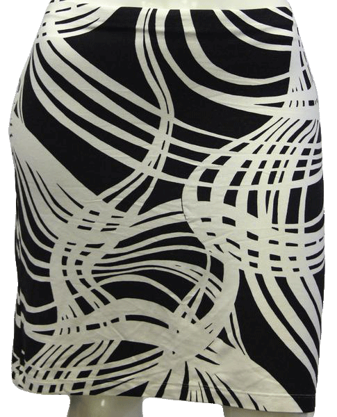 Moda International Patterned Black and White Skirt Size S (SKU 000013)