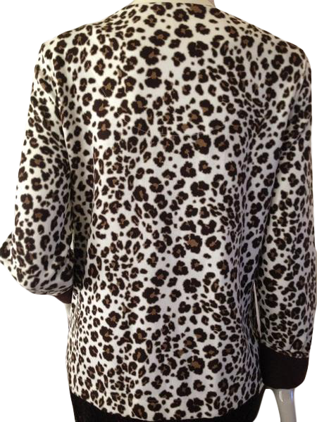 Liz Claiborne Animal Print Long Sleeve Cardigan Size Medium (SKU 000210)