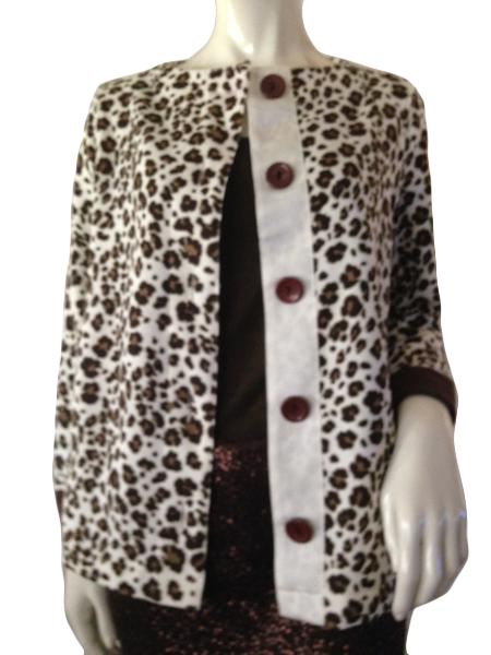 Liz Claiborne Animal Print Long Sleeve Cardigan Size Medium (SKU 000210)