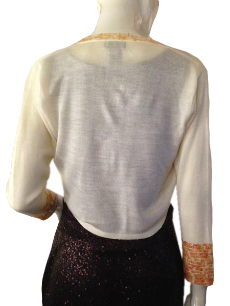 New York & Company 60's crop sweater with tie front and sequins size S/M (SKU 000210)