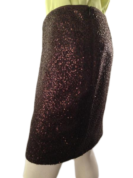Ann Taylor above the knee brown/bronze sequins skirt size 6 (SKU 000210)