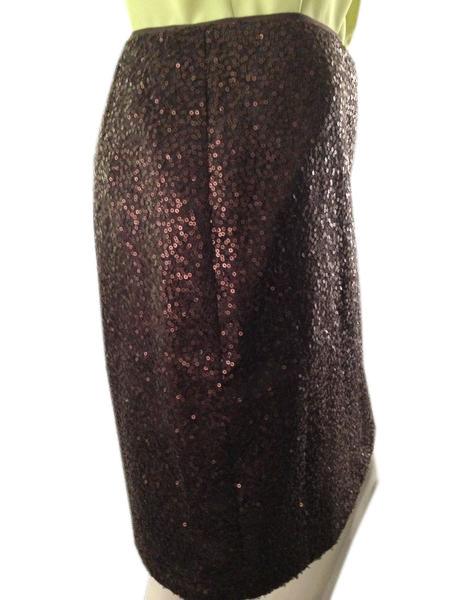 Ann Taylor above the knee brown/bronze sequins skirt size 6 (SKU 000210)