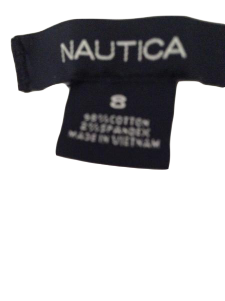 Nautica white stretch, straight leg pants with designer waist size 8 (SKU 000210)