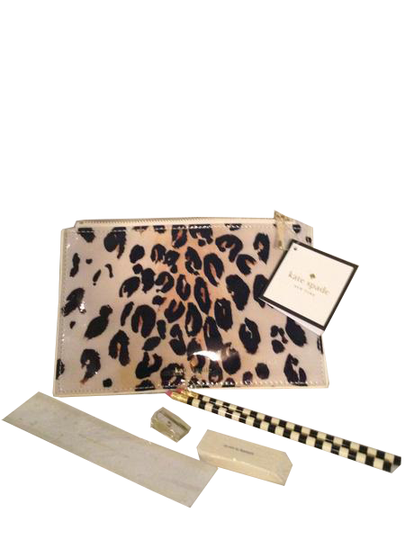 Load image into Gallery viewer, Kate Spade Leopard pencil pouch, new with tag  (SKU 000210)

