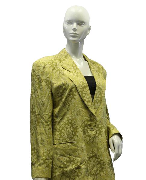 Load image into Gallery viewer, Adrienne Vittadini 70&amp;#39;s Blazer Yellow &amp;amp; Green Size M SKU 000008
