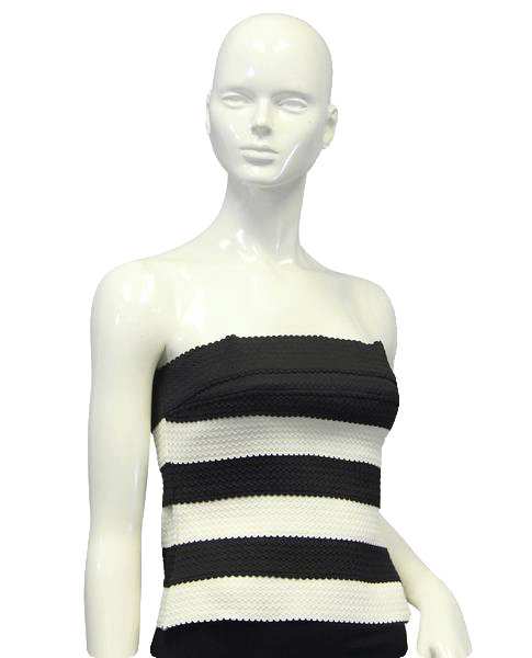 Load image into Gallery viewer, Wet Seal 60&amp;#39;s Bustier Black &amp;amp; White Size M SKU 000024
