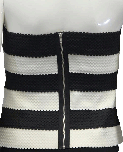 Load image into Gallery viewer, Wet Seal 60&amp;#39;s Bustier Black &amp;amp; White Size M SKU 000024
