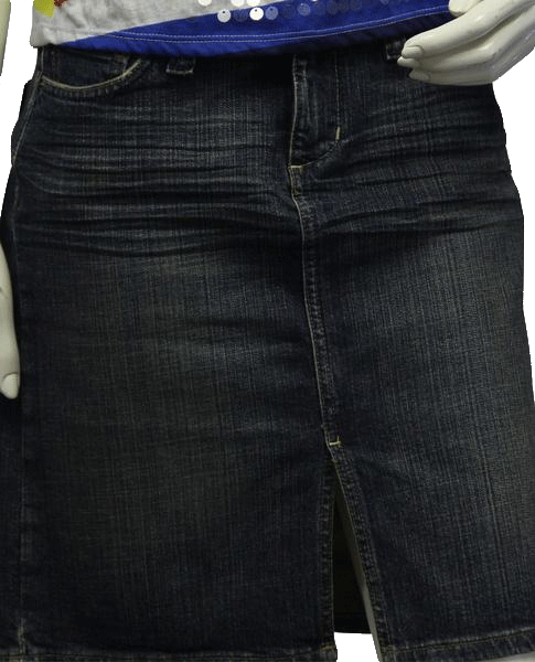 Hippie Dark Blue Denim Skirt with split Sz 5 (SKU 000002)