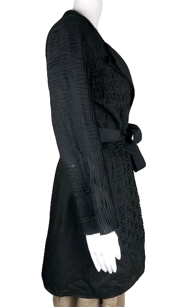 Elie Tahari Black Trench Coat Size S SKU 001009-5