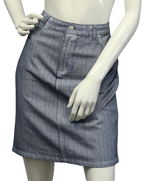 Load image into Gallery viewer, Indigo Palms Skirt Pinstripe Denim Sz 10 NWT (SKU 000002)
