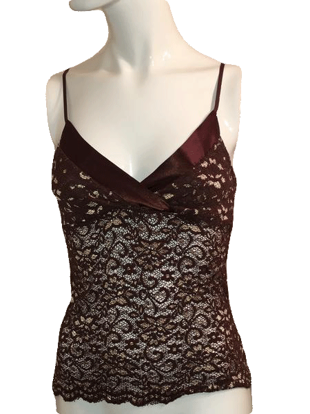 Designers on a Dime Brown and Beige Lace Tank Top  Size S SKU 000170