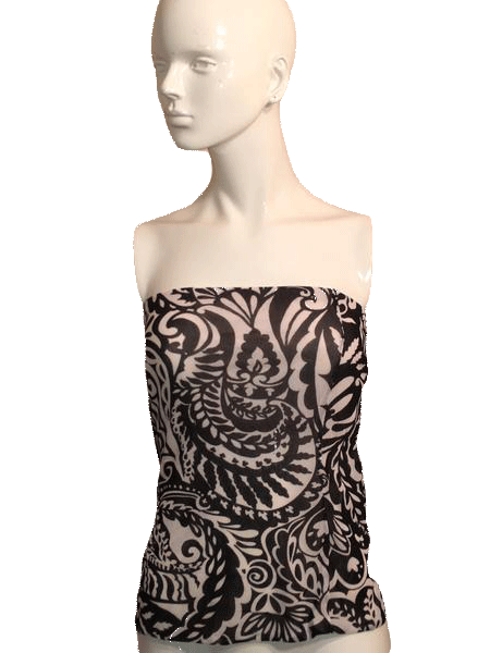 Load image into Gallery viewer, The Limited Black and White Strapless Top Size L SKU 000170

