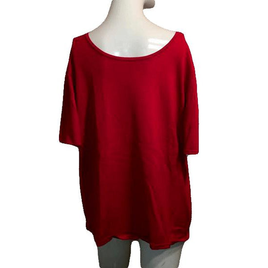 Jones New York 70's Woman Short Sleeve Red Top Size 1X SKU 000170