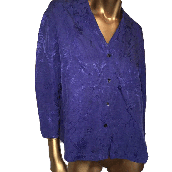 Chico’s 80's Top Purple Long Sleeve Size 1 SKU 000090