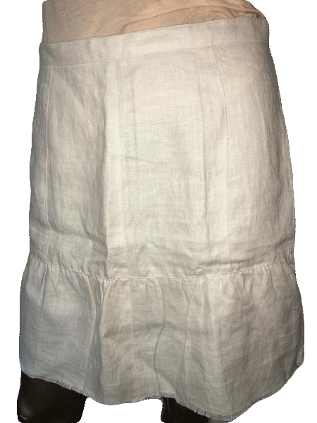 Moda International 80's Beige 100% Linen Mini Skirt Size 6 SKU 000144