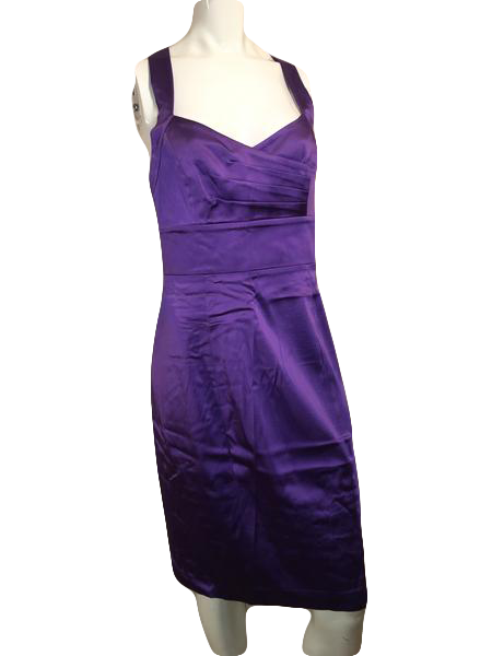 Calvin Klein 70's Purple Knee Length Party Dress Size 10 SKU 000201