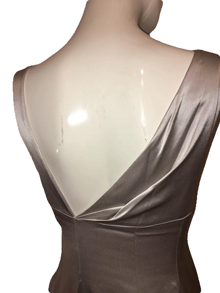 Tahari 70's Silver Ankle Length Formal Gown Size M SKU 000201