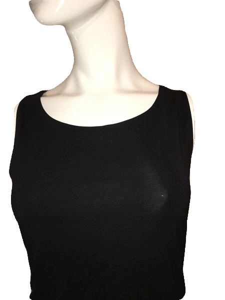 Load image into Gallery viewer, Casual Corner 80&amp;#39;s Black Dress with Beautiful Hanging Draped Back Size L SKU 000201
