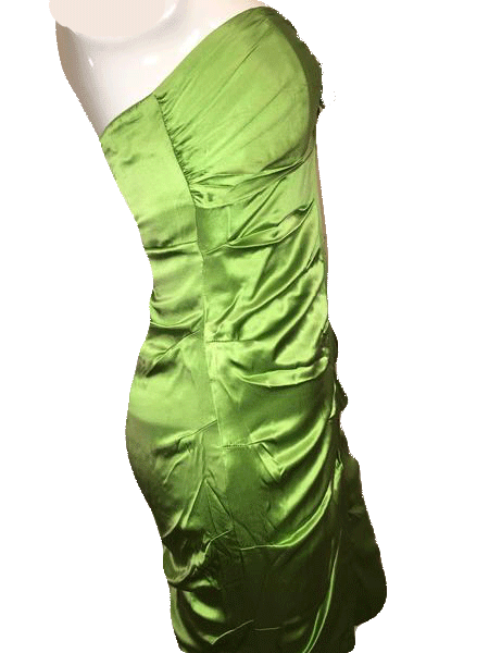 Nicole Miller 70's 100% Silk Strapless Lime Green Fun Cocktail Dress S Designers On A Dime Nicole Miller 70's 100% Silk Strapless Lime Green Fun Cocktail Dress S Designers On A Dime