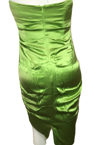 Nicole Miller 70's 100% Silk Strapless Lime Green Fun Cocktail Dress S Designers On A Dime Nicole Miller 70's 100% Silk Strapless Lime Green Fun Cocktail Dress S Designers On A Dime