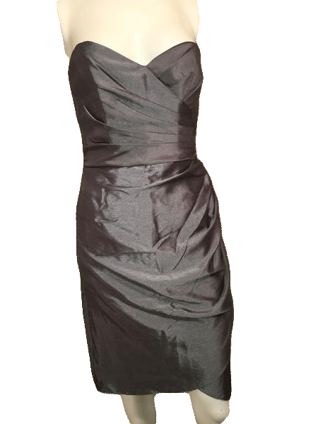 Wtoo by Watters and Watters 80's Dark Slate Gray Strapless Cocktail Party Dress Size 6 SKU 000201