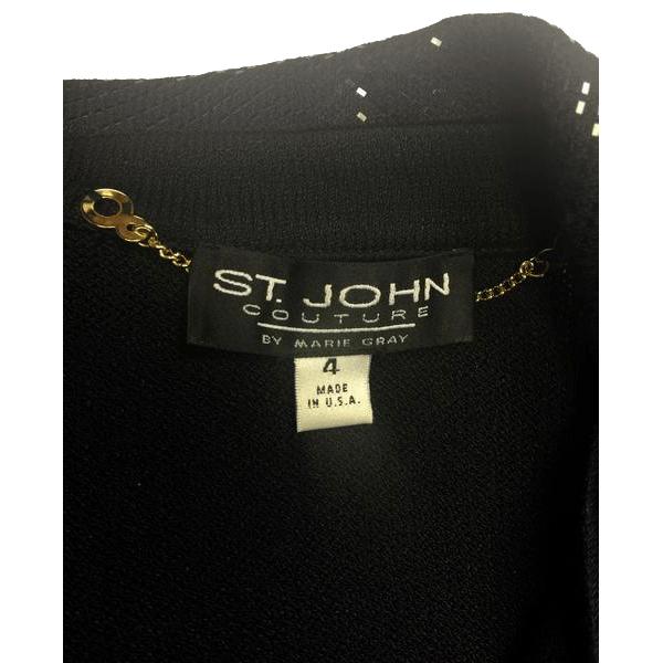 St. John Black Knit Sequin Blazer Size 4 (SKU 000057) – Designers On A Dime